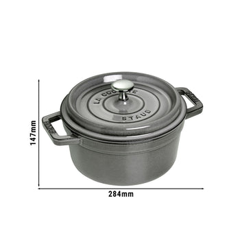 STAUB | LA COCOTTE - Cocotte - Ø 220mm - Żeliwo - Grafitowy szary - Prime Gastro