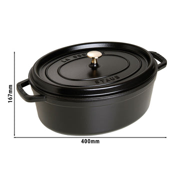 STAUB | LA COCOTTE - Cocotte - owalna - 330mm - Żeliwo - Czarny - Prime Gastro
