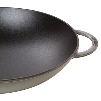 STAUB | SPECIALITIES - Wok ze szklaną pokrywą - Ø 370mm - Żeliwo - Grafitowy szary - Prime Gastro