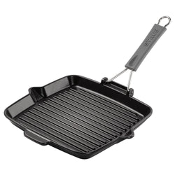 STAUB | PATELNIE GRILLOWE - Patelnia grillowa - 240x240mm - Żeliwo - Czarny