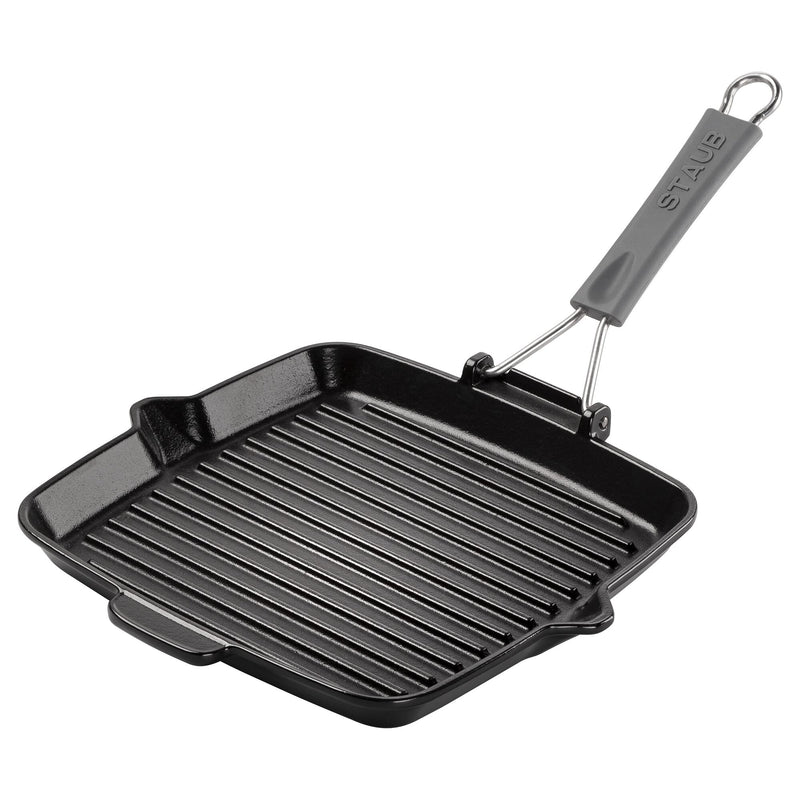 STAUB | PATELNIE GRILLOWE - Patelnia grillowa - 240x240mm - Żeliwo - Czarny