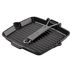 STAUB | PATELNIE GRILLOWE - Patelnia grillowa - 240x240mm - Żeliwo - Czarny