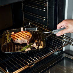 STAUB | PATELNIE GRILLOWE - Patelnia grillowa - 240x240mm - Żeliwo - Czarny