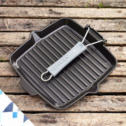 STAUB | PATELNIE GRILLOWE - Patelnia grillowa - 240x240mm - Żeliwo - Czarny