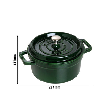 STAUB | LA COCOTTE - Cocotte - Ø 220mm - Żeliwo - Bazyliowa zieleń - Prime Gastro
