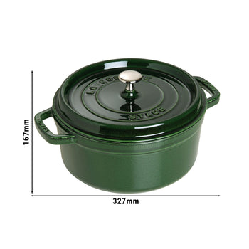 STAUB | LA COCOTTE - Cocotte - Ø 260mm - Żeliwo - Bazyliowa zieleń - Prime Gastro