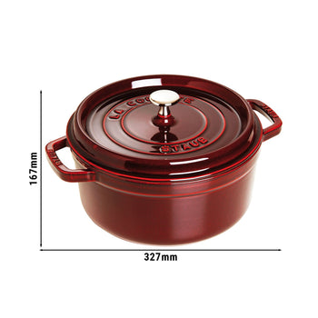 STAUB | LA COCOTTE - Cocotte - Ø 260mm - Żeliwo - Grenadynowa czerwona - Prime Gastro