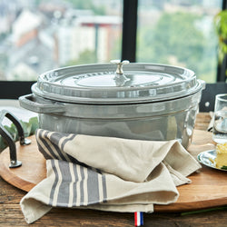 STAUB | LA COCOTTE - Cocotte - owalna - 370mm - Żeliwo - Grafitowy szary