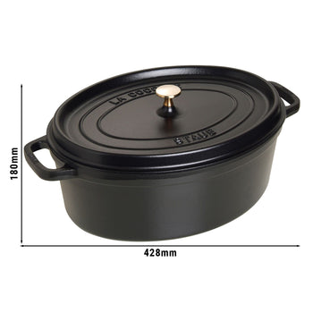STAUB | LA COCOTTE - Cocotte - owalna - 370mm - żeliwna - czarna - Prime Gastro