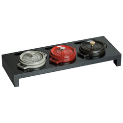 STAUB | SPECIALITIES - Stojak drewniany na 3 mini Cocotte - 420x160mm - Włókno drzewne - Czarny