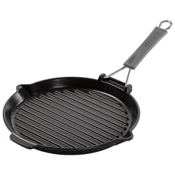 STAUB | PATELNIE GRILLOWE - Patelnia grillowa z wylewką - Ø 280mm - Żeliwo - Czarny
