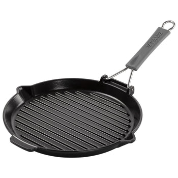 STAUB | PATELNIE GRILLOWE - Patelnia grillowa z wylewką - Ø 280mm - Żeliwo - Czarny - Prime Gastro