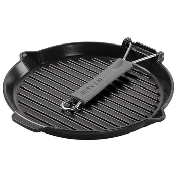 STAUB | PATELNIE GRILLOWE - Patelnia grillowa z wylewką - Ø 280mm - Żeliwo - Czarny - Prime Gastro