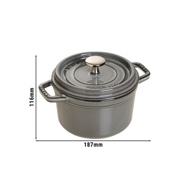 STAUB | LA COCOTTE - Cocotte - Ø 140mm - Żeliwo - Grafitowy szary - Prime Gastro