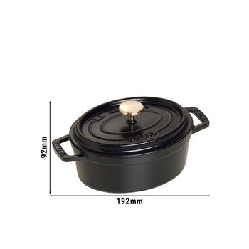 STAUB | LA COCOTTE - Cocotte - owalne - 150mm - żeliwo - czarne - Prime Gastro