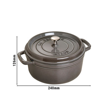 STAUB | LA COCOTTE - Cocotte - Ø 180mm - Żeliwo - Grafitowy szary - Prime Gastro