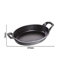 STAUB | SPECIALITIES - Forma do zapiekania - owalne - 210mm - żeliwna - grafitowo - szara
