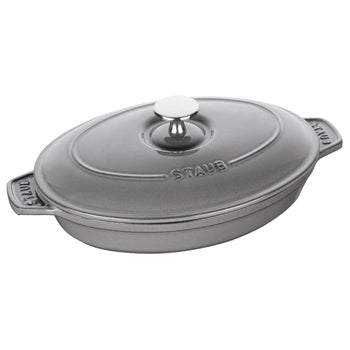 STAUB | SPECIALITIES - Forma do zapiekania z pokrywką - owalna - 230mm - żeliwna - grafitowo-szare - Prime Gastro