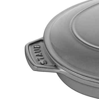 STAUB | SPECIALITIES - Forma do zapiekania z pokrywką - owalna - 230mm - żeliwna - grafitowo-szare - Prime Gastro