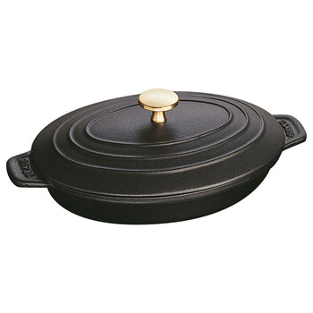STAUB | SPECIALITIES - Forma do zapiekania z pokrywką - owalna - 230mm - żeliwna - czarna - Prime Gastro