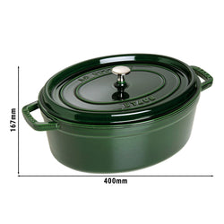 STAUB | LA COCOTTE - Cocotte - owalna - 330mm - żeliwna - kolor bazyliowa zieleń