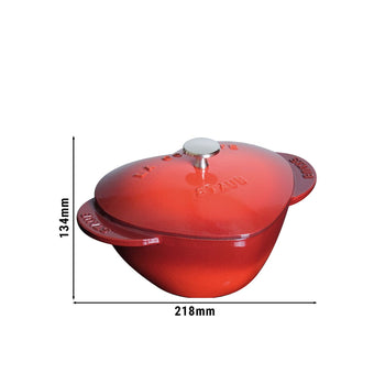 STAUB | LA COCOTTE - Cocotte - Kształt serca - 200 mm - Żeliwo - Wiśniowa czerwień - Prime Gastro