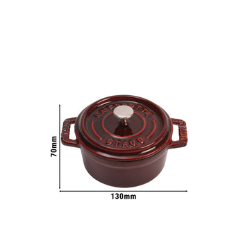 STAUB | LA COCOTTE - Mini Cocotte - Ø 100mm - Żeliwo - Grenadynowa czerwona - Prime Gastro