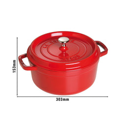 STAUB | LA COCOTTE - Cocotte - Ø 240mm - Żeliwo - Wiśniowa czerwona