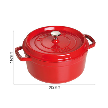 STAUB | LA COCOTTE - Cocotte - Ø 260mm - Żeliwo - Wiśniowa czerwona - Prime Gastro