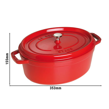 STAUB | LA COCOTTE - Cocotte - owalna - 290mm - żeliwo - wiśniowa czerwona - Prime Gastro
