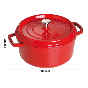 STAUB | LA COCOTTE - Cocotte - Ø 300 mm - Żeliwo - Wiśniowa czerwona - Prime Gastro