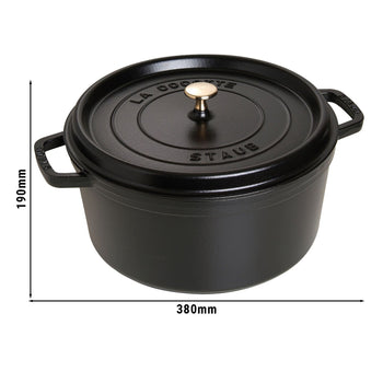 STAUB | LA COCOTTE - Cocotte- Ø 300 mm - Żeliwo - Czarne - Prime Gastro