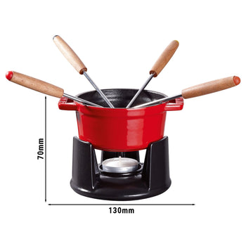 STAUB | SPECIALITIES - Mini zestaw do fondue - Ø 100 mm - wiśniowo-czerwony - Prime Gastro