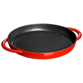 STAUB | PATELNIE GRILLOWE - Pure Grill - Ø 260 mm - Żeliwo - Wiśniowa czerwień - Prime Gastro