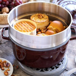 STAUB | LA COCOTTE - Cocotte z wkładką do gotowania na parze - Ø 260mm - Żeliwo - Grenadynowa czerwień