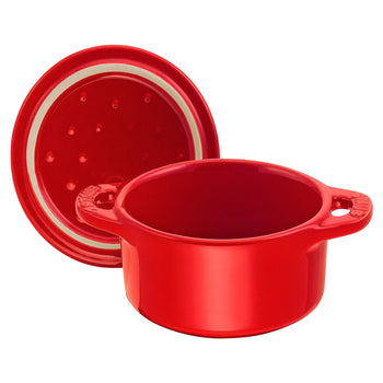 STAUB | CERAMIQUE - Mini Cocotte - Ø 100 mm - okrągła - ceramiczna - kolor wiśniowo-czerwony - Prime Gastro