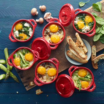 STAUB | CERAMIQUE - Mini Cocotte - Ø 100 mm - okrągła - ceramiczna - kolor wiśniowo-czerwony - Prime Gastro