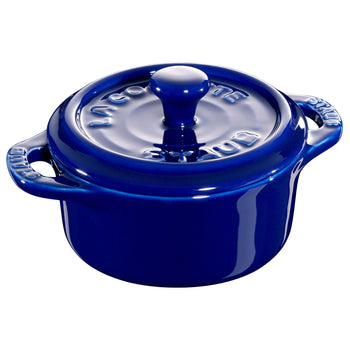 STAUB | CERAMIQUE - Mini Cocotte- Ø 100 mm - okrągła - ceramiczna - ciemnoniebieska - Prime Gastro