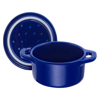 STAUB | CERAMIQUE - Mini Cocotte- Ø 100 mm - okrągła - ceramiczna - ciemnoniebieska - Prime Gastro