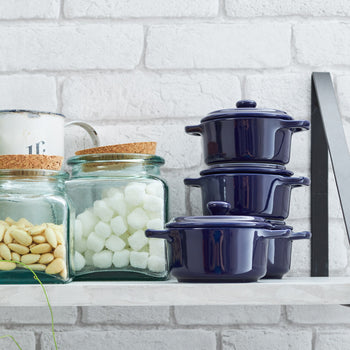 STAUB | CERAMIQUE - Mini Cocotte- Ø 100 mm - okrągła - ceramiczna - ciemnoniebieska - Prime Gastro