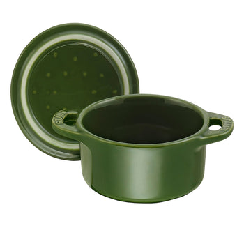 STAUB | CERAMIQUE - Mini Cocotte- Ø 100mm - okrągła - ceramiczna - bazyliowa zieleń - Prime Gastro