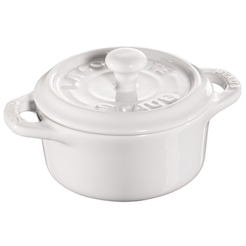 STAUB | CERAMIQUE - Mini Cocotte - Ø 100mm - okrągła - ceramiczna - czysta biel - Prime Gastro