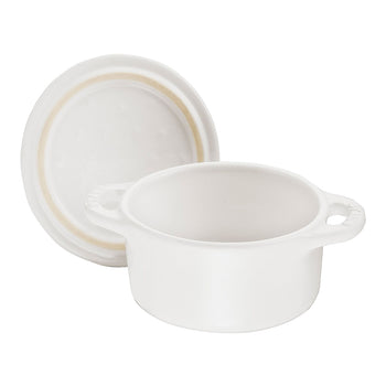 STAUB | CERAMIQUE - Mini Cocotte - Ø 100mm - okrągła - ceramiczna - czysta biel - Prime Gastro