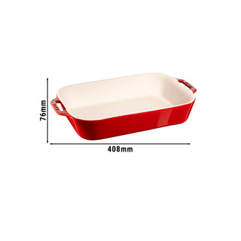 STAUB | CERAMIQUE - Naczynie do zapiekania - 340x240mm - Ceramika - Wiśniowy czerwony kolor - Prime Gastro