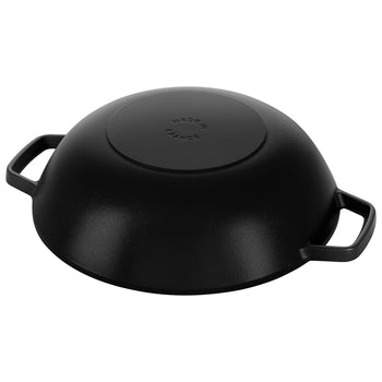 STAUB | SPECIALITIES - Wok ze szklaną pokrywą - Ø 300mm - Żeliwo - Czarny - Prime Gastro