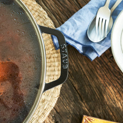 STAUB | SPECIALITIES - Wok ze szklaną pokrywą - Ø 300mm - Żeliwo - Czarny