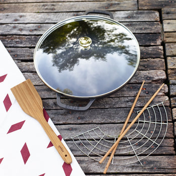 STAUB | SPECIALITIES - Wok ze szklaną pokrywą - Ø 300mm - Żeliwo - Czarny - Prime Gastro