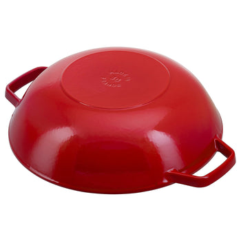 STAUB | SPECIALITIES - Wok ze szklaną pokrywą - Ø 300mm - Żeliwo - Wiśniowy czerwony - Prime Gastro