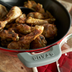 STAUB | SPECIALITIES - Wok ze szklaną pokrywą - Ø 300mm - Żeliwo - Wiśniowy czerwony