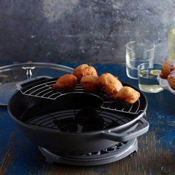 STAUB | SPECIALITIES - Wok ze szklaną pokrywą - Ø 300mm - Żeliwo - Grafitowy szary - Prime Gastro